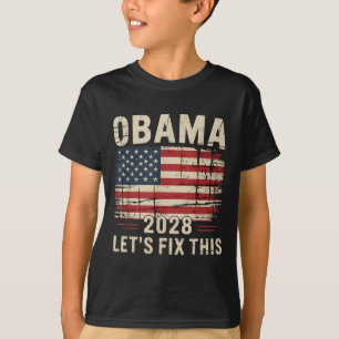 Vintage Obama 2028 Funny Political Patriotic Elect T-Shirt