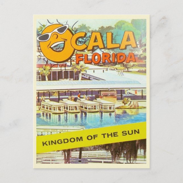 Vintage Ocala, Florida Tourist Boats Postcard (Front)