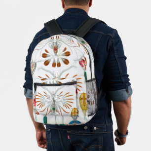 Vintage Ocean Animals, Copepoda by Ernst Haeckel Printed Backpack