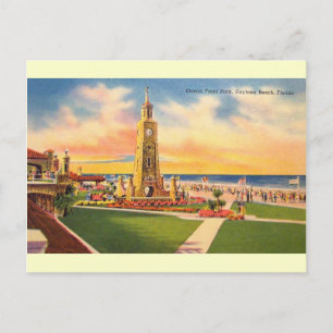 Vintage Ocean Front Park Daytona Beach Postcard