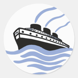Vintage Ocean Liner Art Classic Round Sticker