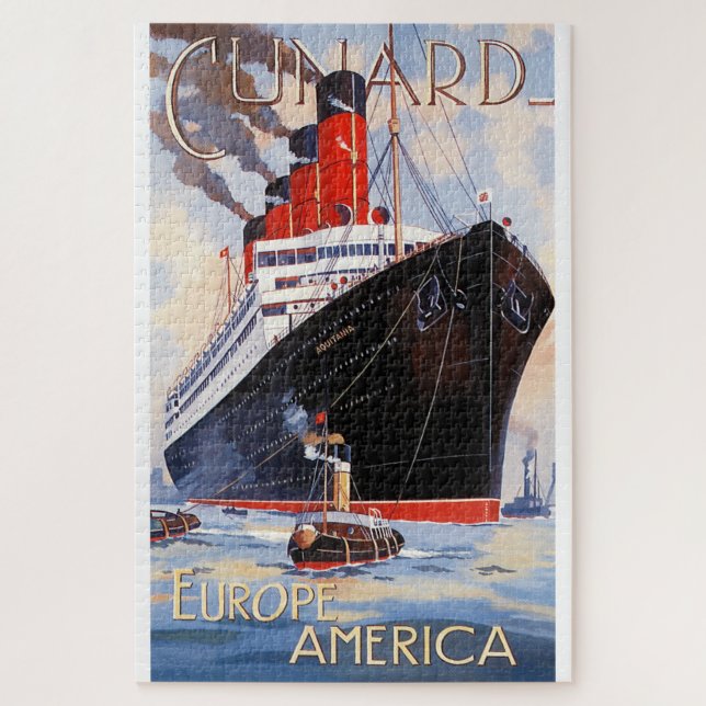 VINTAGE OCEAN LINER TRAVEL JIGSAW PUZZLE (Vertical)