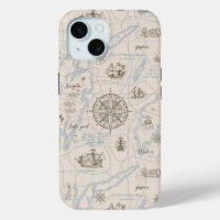 Vintage Ocean Map Pattern