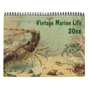 Vintage Ocean Marine Life Animal and Sea Creatures Calendar