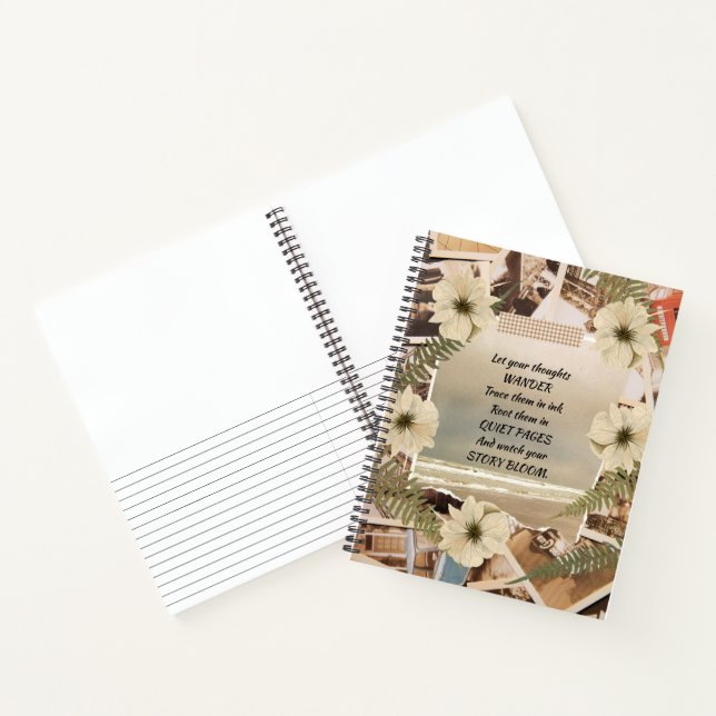 Vintage Ocean View Pressed Floral Notebook (Inside)