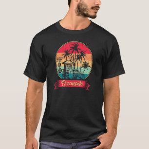 Vintage Oceanside Retro Surf Badge Distressed Surf T-Shirt
