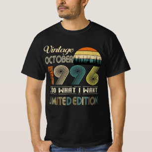Vintage October 1996 T-Shirt Retro Style Birthday