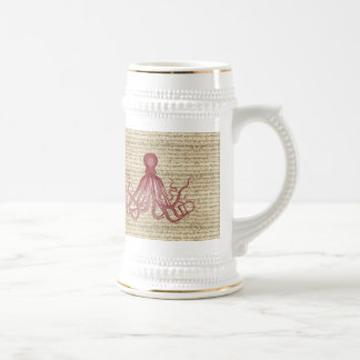 Vintage octopus beer stein