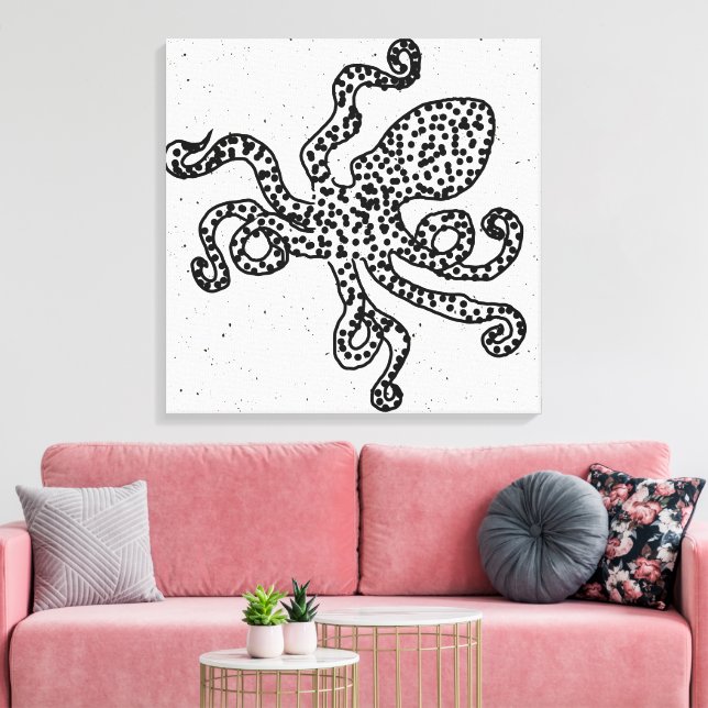 Vintage Octopus Canvas Print (Insitu(LivingRoom))