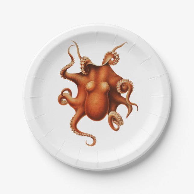 Vintage Octopus Classic Style Paper Plate (Front)