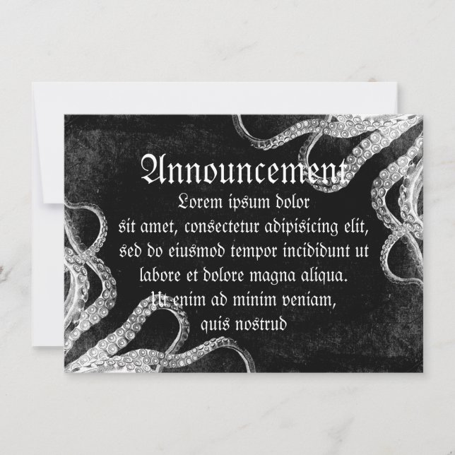 Vintage Octopus Dark Announcement (Front)