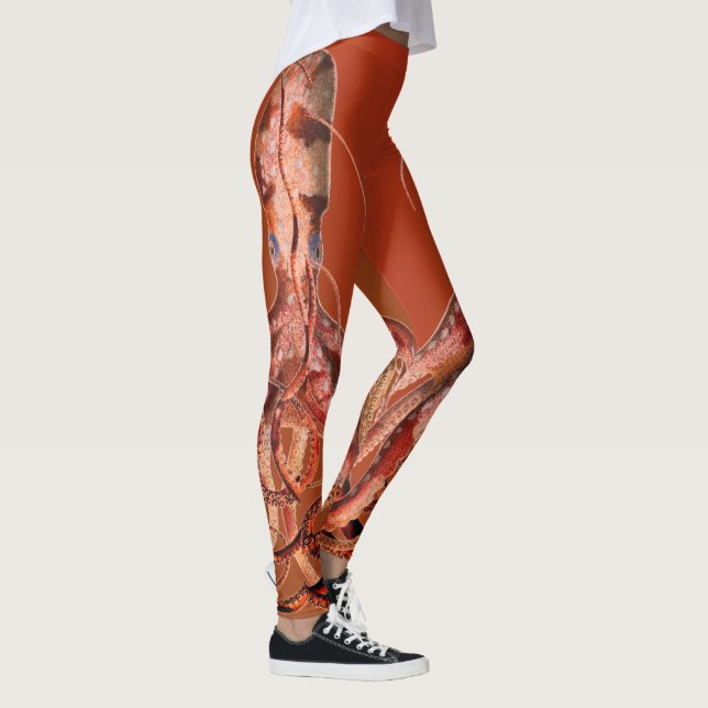 Vintage Octopus - Fire Colours Leggings (Right)