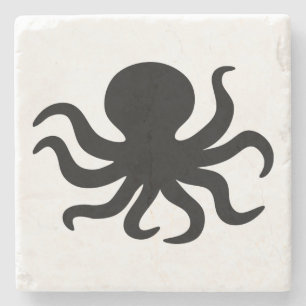 Vintage Octopus Illustration Stone Stone Coaster
