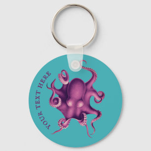 Vintage Octopus Illustration (Valdivia Expedition) Keychain