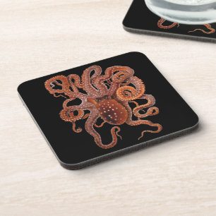 Vintage Octopus Macropus, Marine Aquatic Animals Coaster