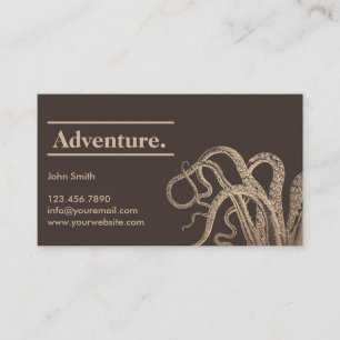 Vintage Octopus Nautical Adventure Calling Card