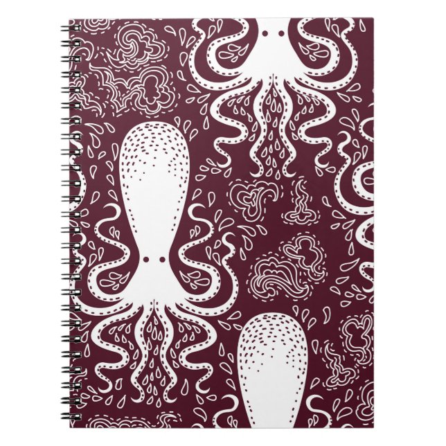 vintage Octopus pattern. Notebook (Front)