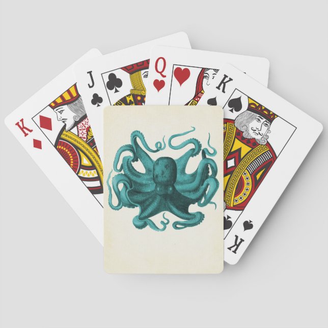 Vintage Octopus Playing Cards (Back)