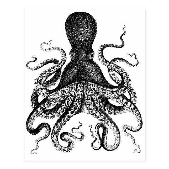 Vintage Octopus Rubber Stamp (Imprint)
