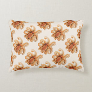 Vintage Octopus Salutii, Marine Aquatic Animals Accent Pillow