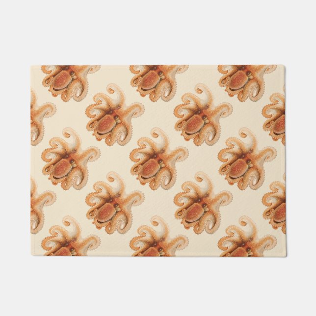 Vintage Octopus Salutii, Marine Aquatic Animals Doormat (Front)
