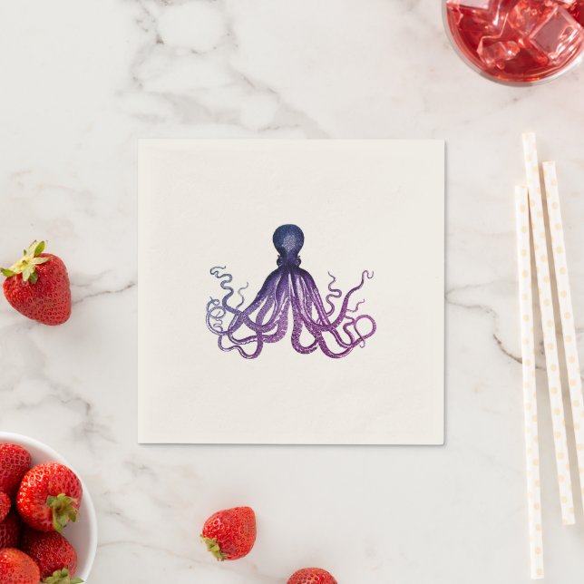 Vintage Octopus Sealife  Napkin (Insitu)