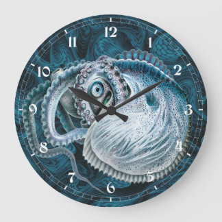 Vintage Octopus Squid Nautilus Argonaut Large Clock