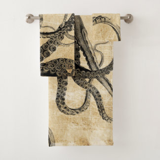 Vintage Octopus Tentacles Bath Towel Set