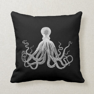 Vintage Octopus Throw Pillow