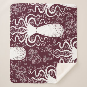 Vintage Octopus: Underwater Pattern Splendour Sherpa Blanket