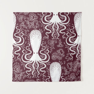 Vintage Octopus: Underwater Pattern Splendour Tapestry