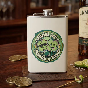 Vintage Official Irish Drinking Team St Paddys Hip Flask