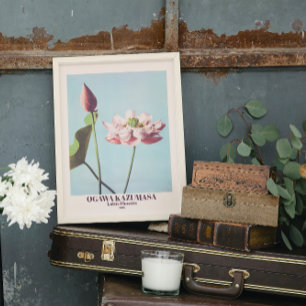 Vintage Ogawa Kazumasa Lotus Flowers Photo Art Print