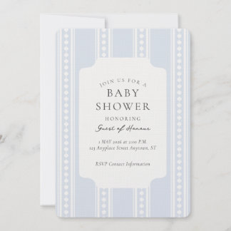 Vintage Ogee Stripe Geometric Baby Shower Invitation