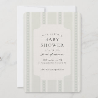 Vintage Ogee Stripe Geometric Baby Shower Invitation
