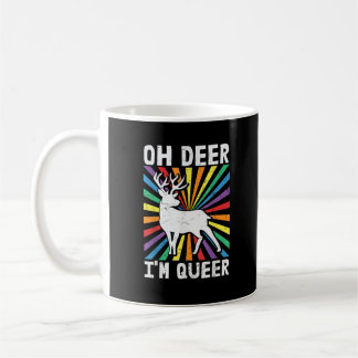 Vintage Oh Deer I'm Queer Pride LGBT Gay Lesbian  Coffee Mug