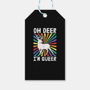 Vintage Oh Deer I'm Queer Pride LGBT Gay Lesbian  Gift Tags