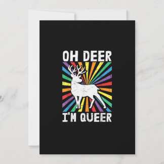 Vintage Oh Deer I'm Queer Pride LGBT Gay Lesbian  Holiday Card
