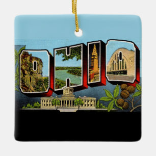 Vintage Ohio Ceramic Ornament