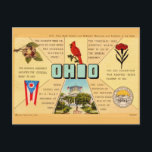 Vintage Ohio Facts Postcard<br><div class="desc">A unique vintage postcard for Ohio repurposed as a new postcard!</div>
