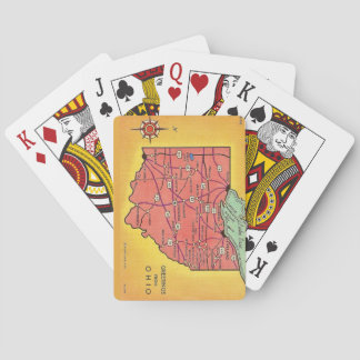 Vintage Ohio Map Greetings Playing Cards