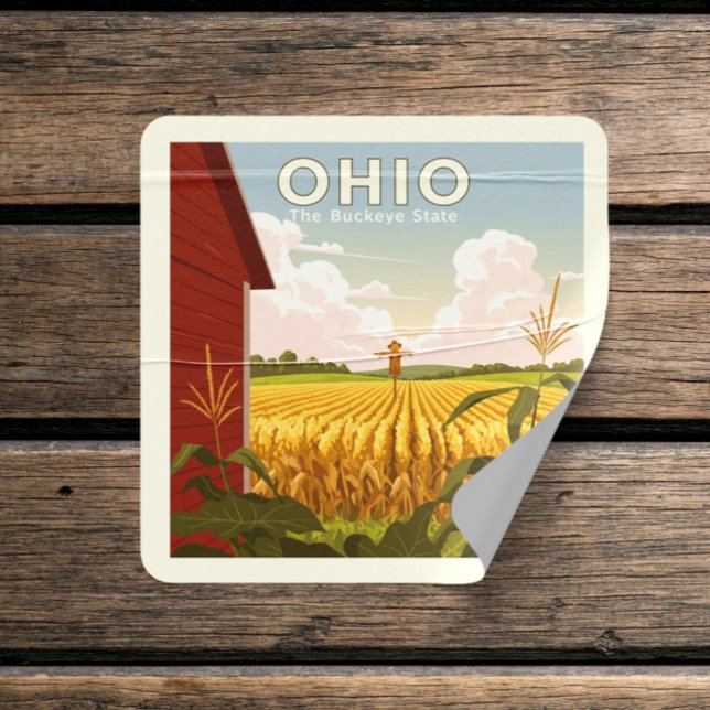  Vintage Ohio Square Sticker (Creator Uploaded)