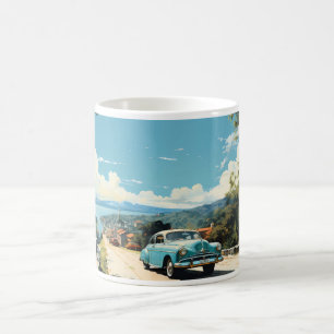 Vintage Oil painting Of Old Car Coffee Mug