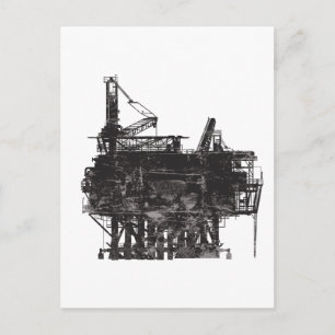 Vintage Oil Rig Postcard