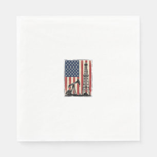 Vintage Oilfield American Flag Vector Shirt Design Napkin