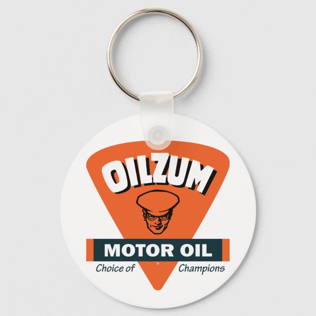 Vintage Oilzum motor oil sign Keychain (Front)