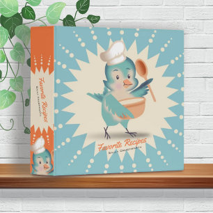 Vintage oiseau chef recette classeur livre de cuis