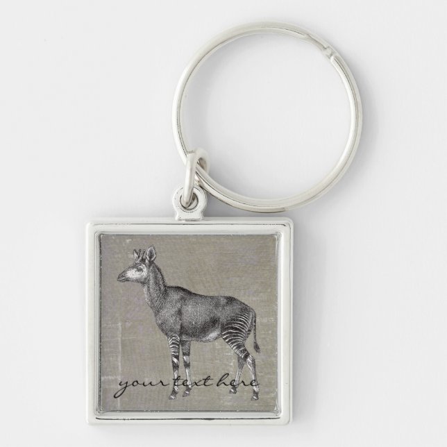 Vintage Okapi Keychain (Front)