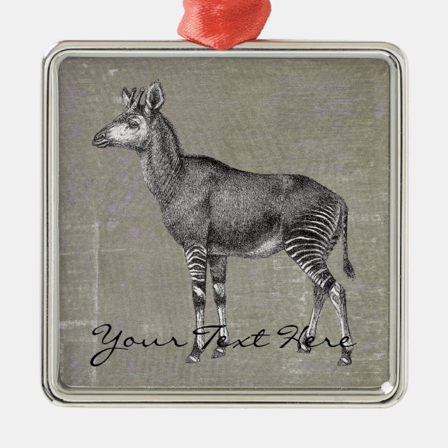 Vintage Okapi Metal Ornament (Front)