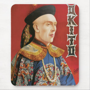 Vintage Okito Magician Poster Mouse Pad